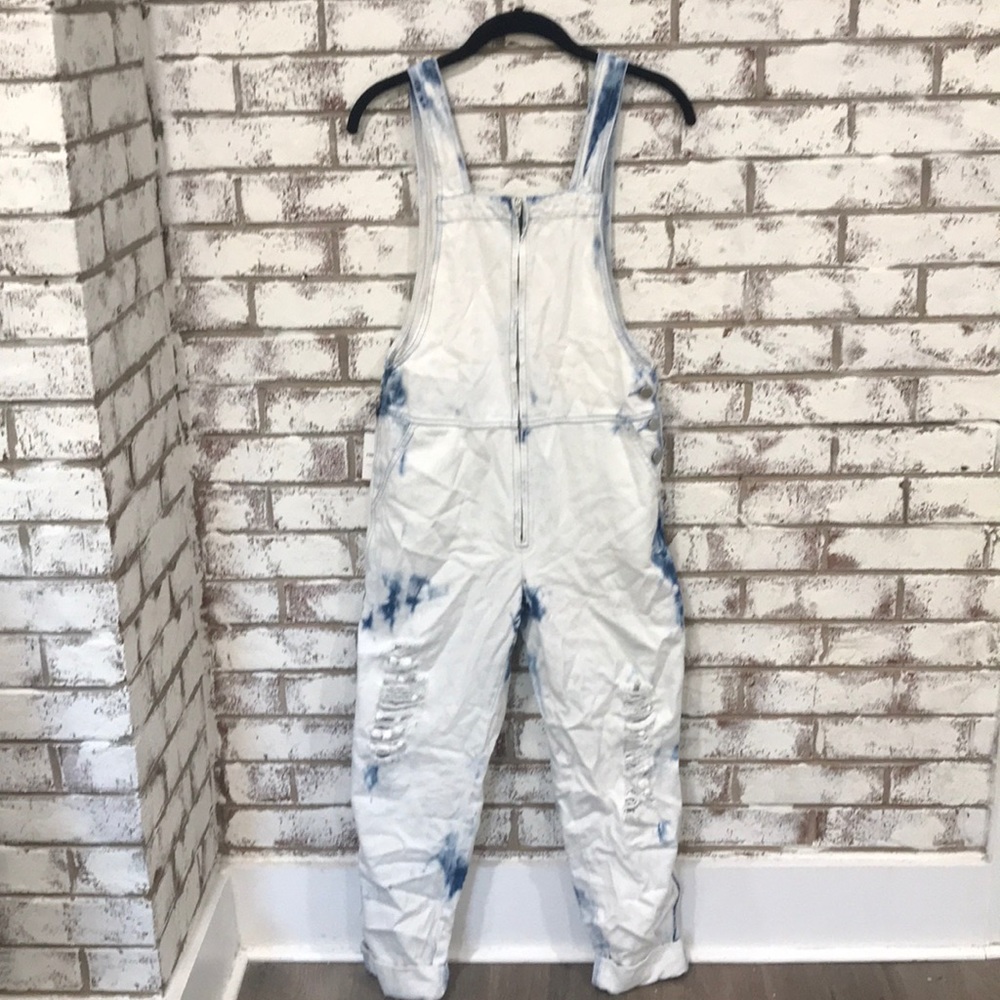 White Washed Denim Overalls